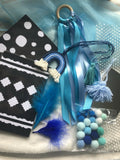 Blue Sensory Bundle Box Ribbon Ring Scarf Cards Handmade Baby Boy Gift